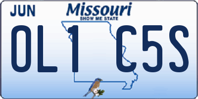 MO license plate OL1C5S