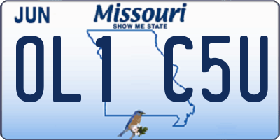 MO license plate OL1C5U