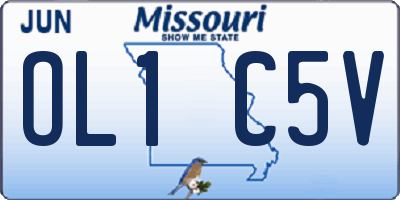 MO license plate OL1C5V