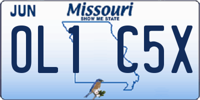 MO license plate OL1C5X