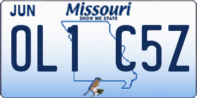 MO license plate OL1C5Z