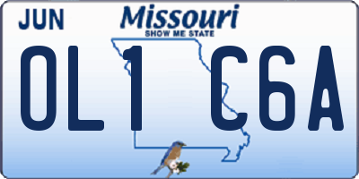 MO license plate OL1C6A