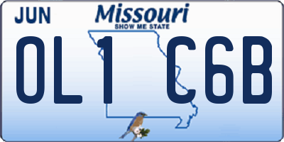 MO license plate OL1C6B