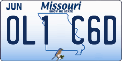 MO license plate OL1C6D