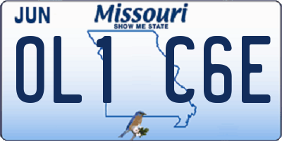 MO license plate OL1C6E