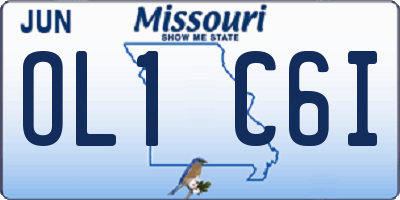 MO license plate OL1C6I