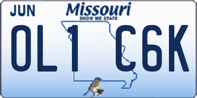 MO license plate OL1C6K