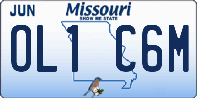 MO license plate OL1C6M