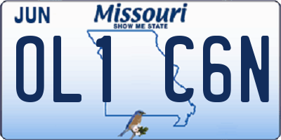 MO license plate OL1C6N