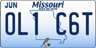 MO license plate OL1C6T