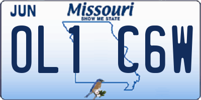 MO license plate OL1C6W