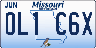 MO license plate OL1C6X