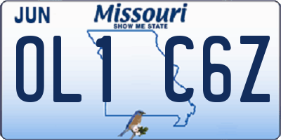 MO license plate OL1C6Z