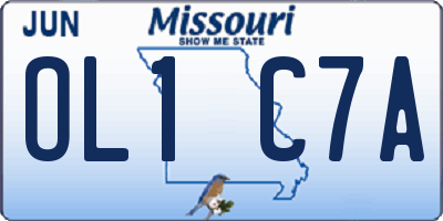 MO license plate OL1C7A