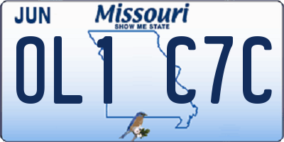 MO license plate OL1C7C