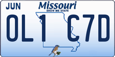 MO license plate OL1C7D