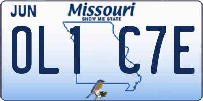 MO license plate OL1C7E