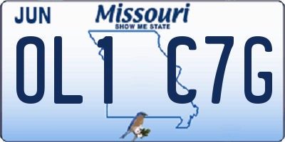 MO license plate OL1C7G