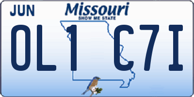 MO license plate OL1C7I