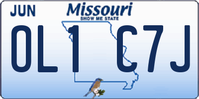 MO license plate OL1C7J