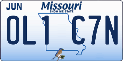 MO license plate OL1C7N