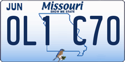 MO license plate OL1C7O