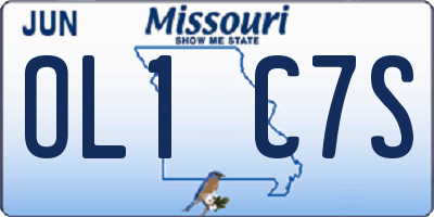 MO license plate OL1C7S