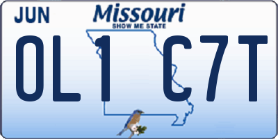 MO license plate OL1C7T