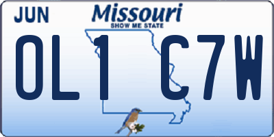 MO license plate OL1C7W
