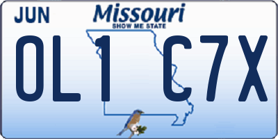 MO license plate OL1C7X