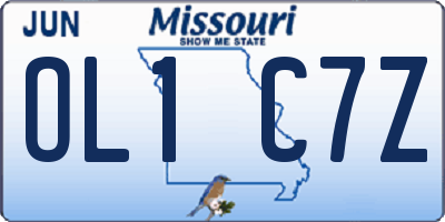 MO license plate OL1C7Z