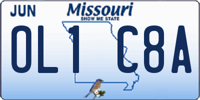 MO license plate OL1C8A