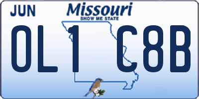 MO license plate OL1C8B