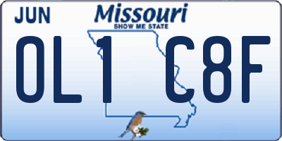 MO license plate OL1C8F