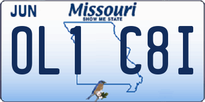 MO license plate OL1C8I