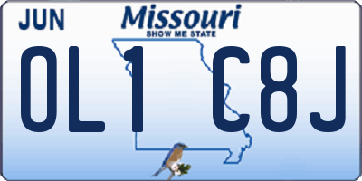 MO license plate OL1C8J