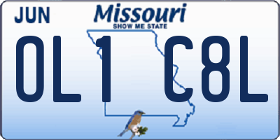 MO license plate OL1C8L