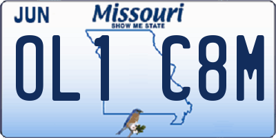 MO license plate OL1C8M
