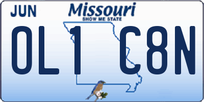 MO license plate OL1C8N