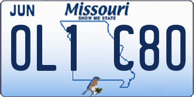MO license plate OL1C8O