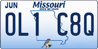 MO license plate OL1C8Q