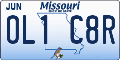 MO license plate OL1C8R