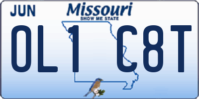 MO license plate OL1C8T