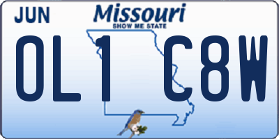 MO license plate OL1C8W