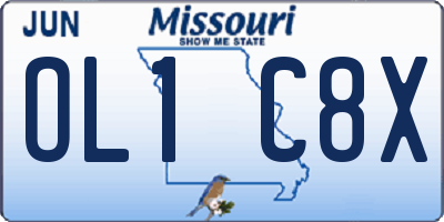 MO license plate OL1C8X