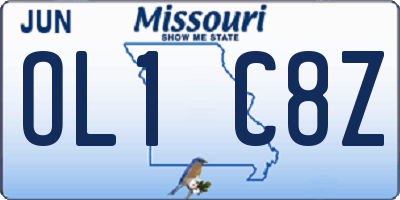 MO license plate OL1C8Z