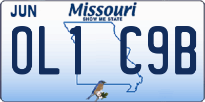 MO license plate OL1C9B