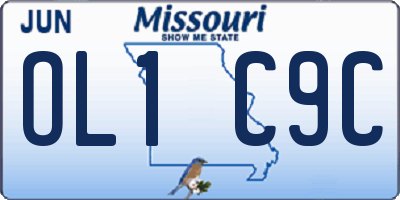 MO license plate OL1C9C