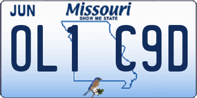MO license plate OL1C9D