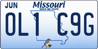 MO license plate OL1C9G